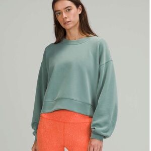LULULEMON SOFTSTREME PERFECTLY OVERSIZED CROPPED CREW - TIDEWATER TEAL
